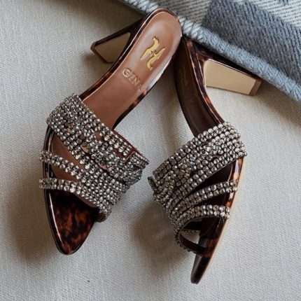Leather Regina Heeled Sandals Brown
