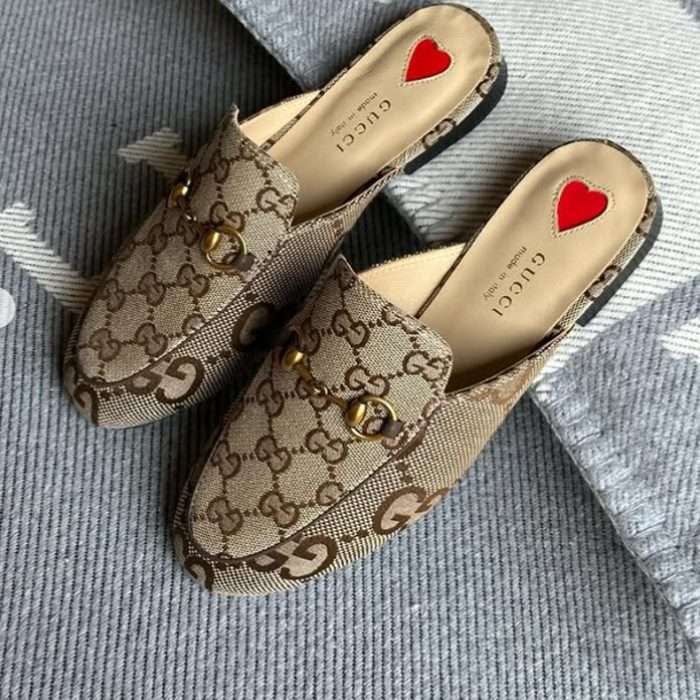 Princetown Slippers in Jumbo GG Canvas
