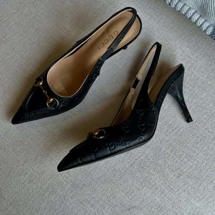 Gucci Horsebit slingback pumps black