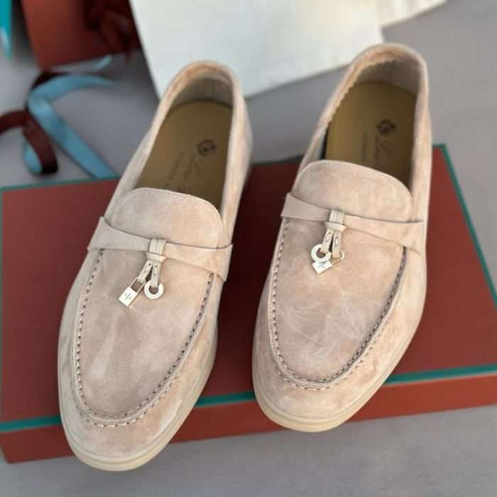 Biege Loro Piana Summer Charms Walk Loafers