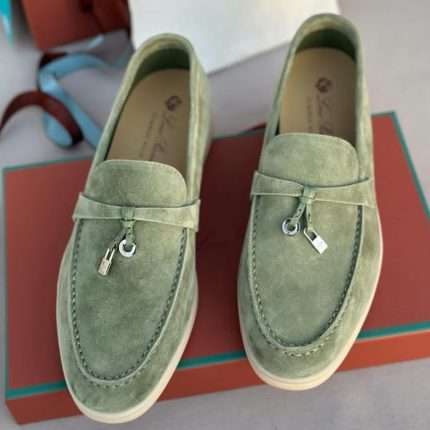 Green Loro Piana Summer Charms Walk Loafers