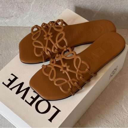 Loewe Leather Petal Anagram Brown