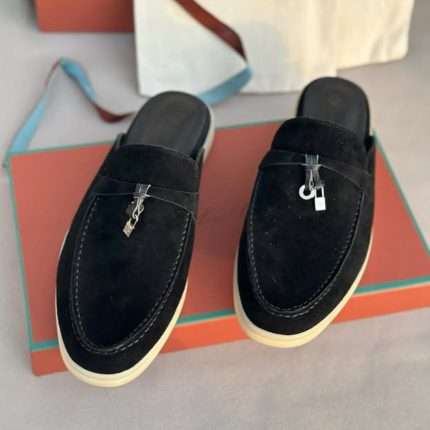 Babouche Charms Walk Loafers Suede black
