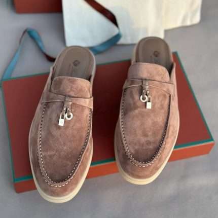 Brown Suede Babouche Charms Walk Mules