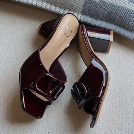 Valentino Garavani VLogo Signature Sandals Maroon