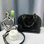 Louis Vuitton Alma Luxury Bag 23cm Patent Leather Black