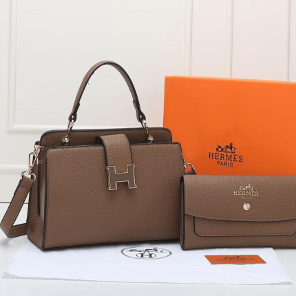 Hermes 25cm Taupe Togo Leather Bag
