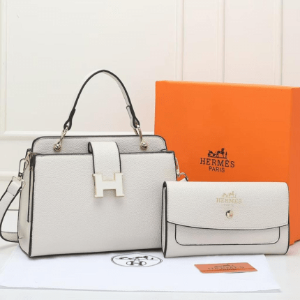 Hermes 25cm White Togo Leather Bag