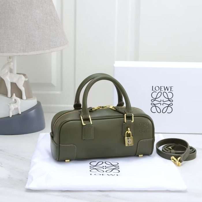 Loewe Bliss Green Amazona 23 Bag featuring Gold-Tone Hardware