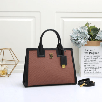 Mini Frances Tote Bag in Cotton Canvas & Leather