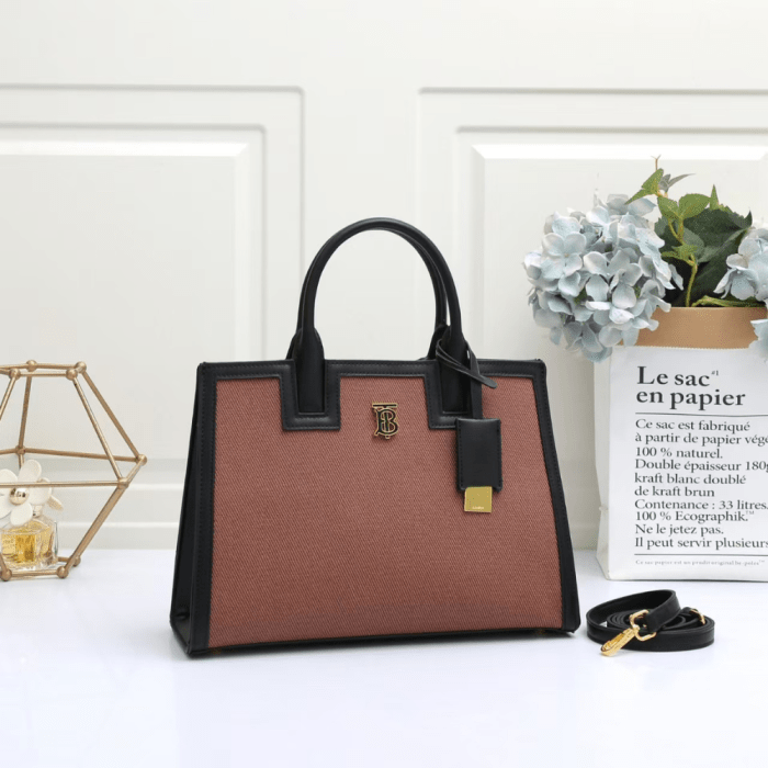 Mini Frances Tote Bag in Cotton Canvas & Leather
