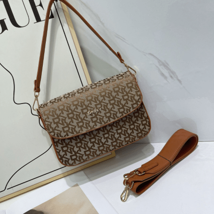DKNY 24x7x17cm Monogram Bag Brown