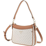 Michael Kors Jet Set Charm Medium Top Zip Pochette Crossbody Monogram White
