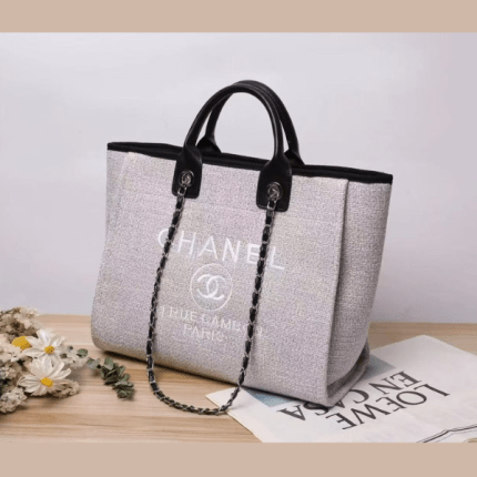 Chanel Shopping Canvass Tote Bag