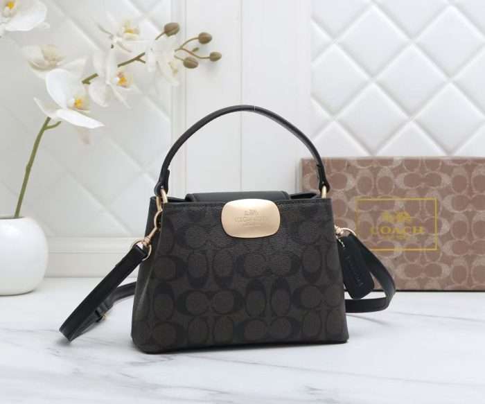 Coach Bag Black Monogram 24x20x10cm