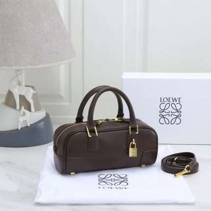 Loewe Brown Amazona 23 Bag featuring Gold-Tone Hardware