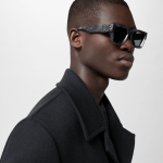 Louis Vuitton Men Sunglasses Black and Silver Square Frame