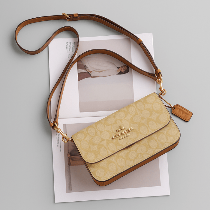 Coach Brynn Flap Shoulder Bag Monogram 23cm