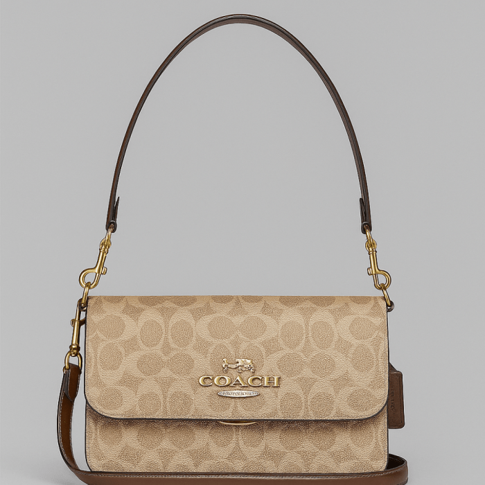 Coach Brynn Flap Shoulder Bag Monogram 23cm