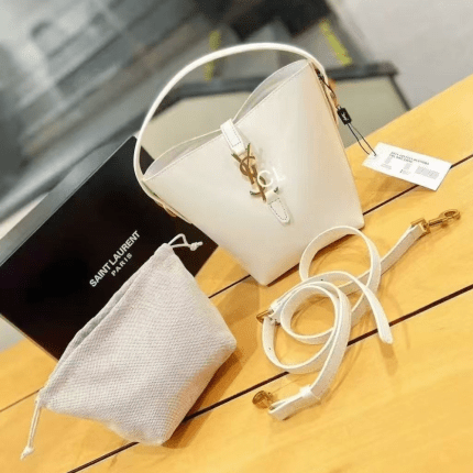 Yves Saint Laurent Sling Bucket Bag 24x12x18cm White