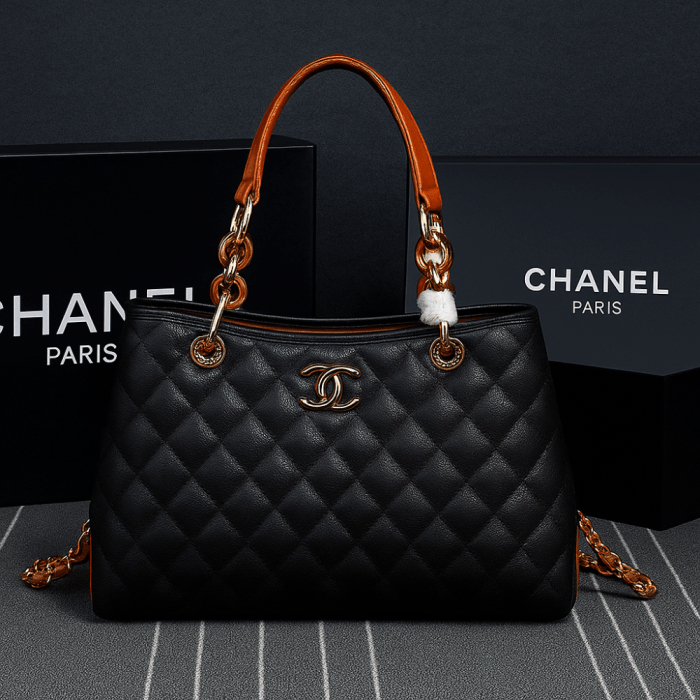 Chanel Black Bag Handle Red