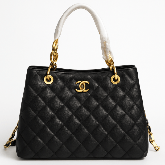 Chanel Black Bag handle White