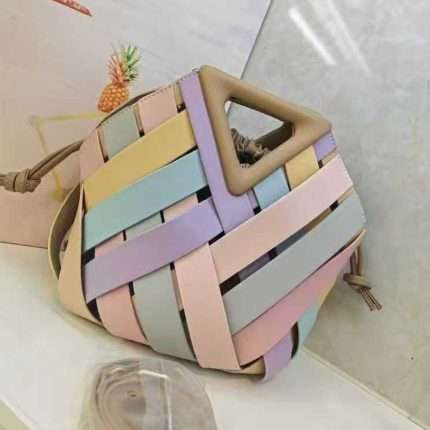 Bottega Veneta Crossbody Bucket Hand Bag With 23x17x25cm Pastel Colorful