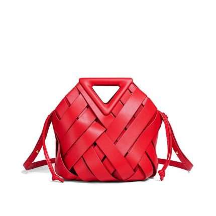Bottega Veneta Crossbody Bucket Hand Bag With 23x17x25cm Red