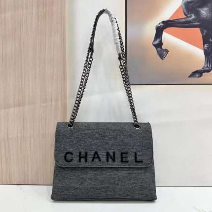 Chanel Chain Shoulder Bag 26cm Gray