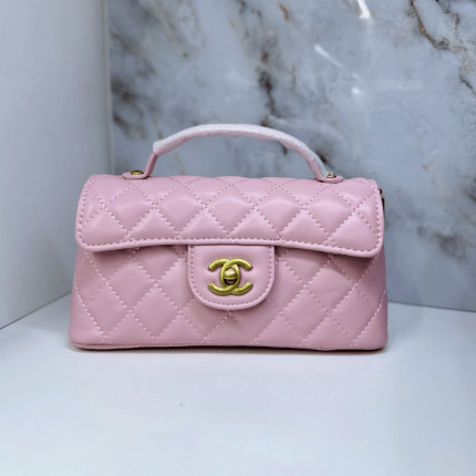 Chanel Small Flap With Top Handle Bag 22x11cm Pink