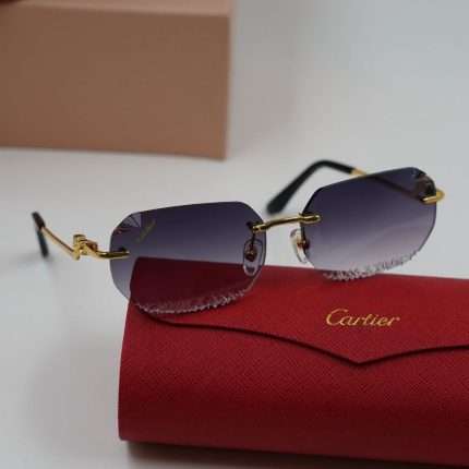 Cartier Sunglasses Rimless Diamond Cut - Black Ombre Tint