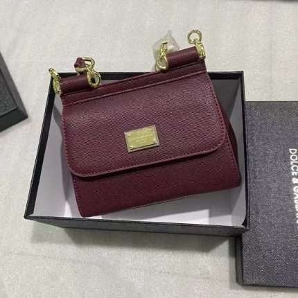 Dolce & Gabbana Sling Hand Bag 20cm Maroon