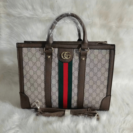 Gucci Women's Hand Tote Bag 30x20cm Taupe