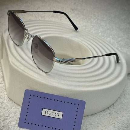 Gucci Round Sunglasses Silver - Gray Gradient Lenses
