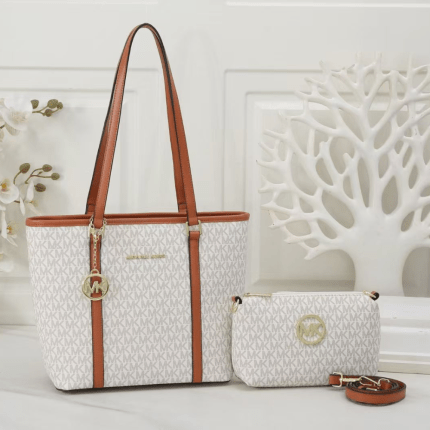Michael Kors Tote Shoulder Bag 27.5X12X26cm White