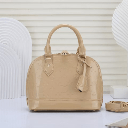 Louis Vuitton Alma Luxury Bag 23cm Patent Leather Biege
